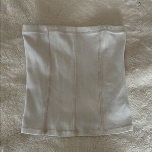 H&M Cream Ribbed Pencil Skirt